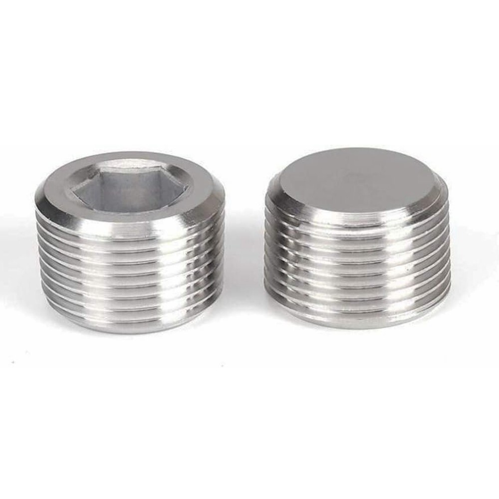 2x 1/2" NPT Pipe Plug Male Thread Stainless Steel Fitting Countersunk Hex C445