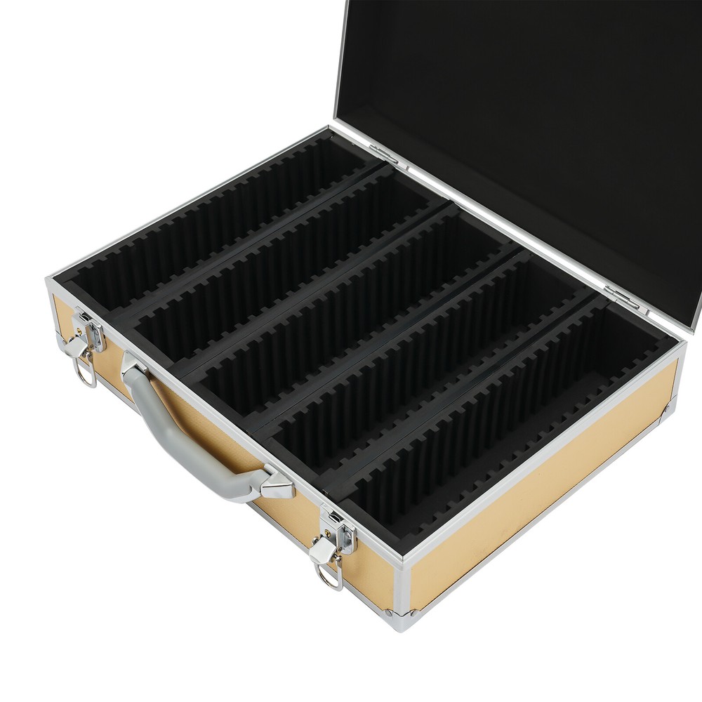 100 Coins Aluminum Coin Container Storage Box Holder Display Case with Handle