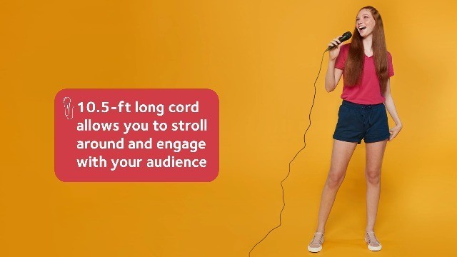 Wired Karaoke Microphone - Unidirectional Dynamic Mic for Singing & Parties