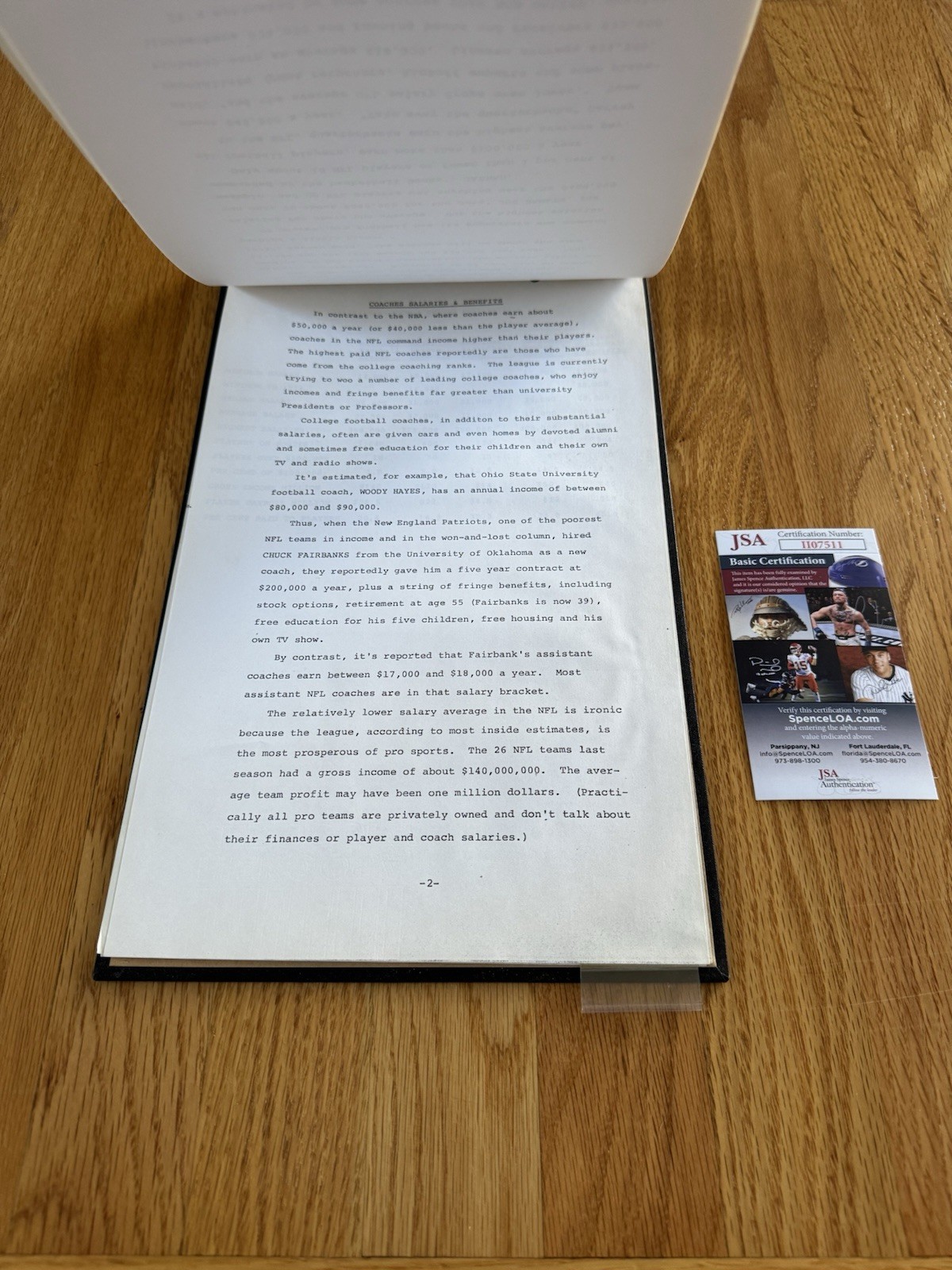 PERSONALLY OWNED FLOYD LITTLE Signed Contract Negotiations Binder Broncos NFL