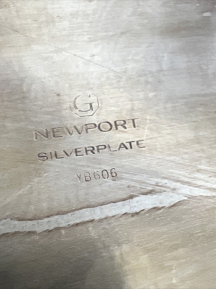 Fine Gorham Newport YB606 Etched Silver Plate Handled Large Platter Tray
