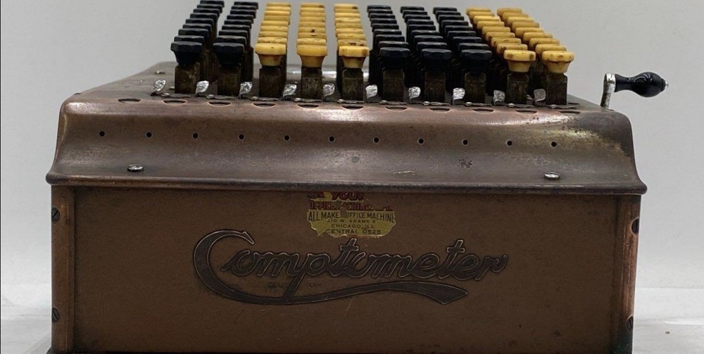 Felt & Tarrant 1920’s Comptometer Model J Working Adding Machine w/ Cover Manual