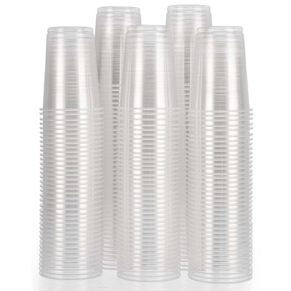 Clear Plastic Party Cups - 100 Pack, 8 Oz Each