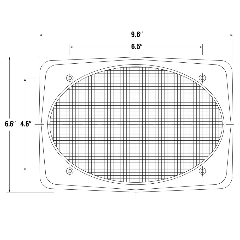 Speaker Grills Black Wire Mesh Durable ABS Plastic Frame Pair 6"x9"