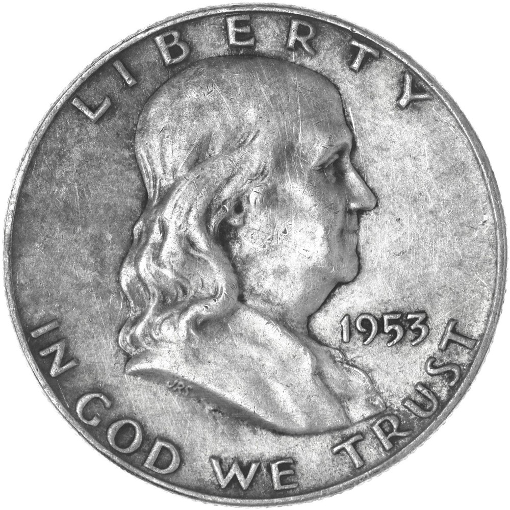 1953 D Franklin Half Dollar Extra Fine 90% Silver