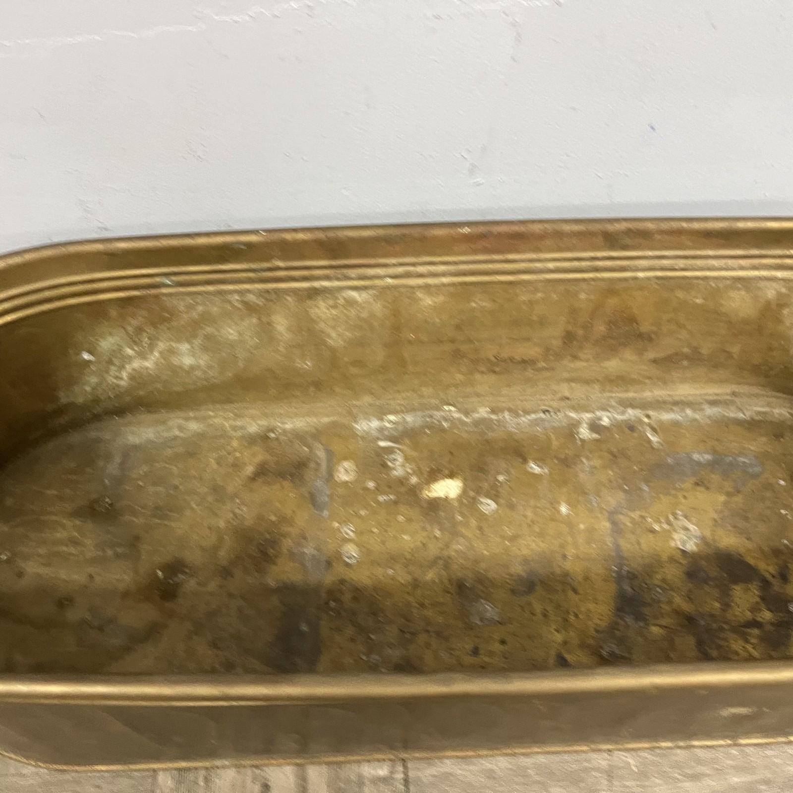 VTG 20" Oval Copper Garden Cache Pot Trough Planter Herb Window Box Farmhouse