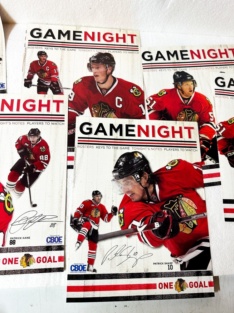Chi Blackhawks Game Night Program inserts all different games