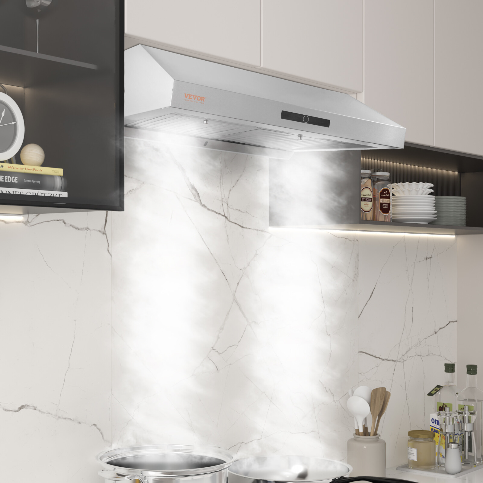 VEVOR 30" Under Cabinet Range Hood Kitchen Vent 3-Speed Touch Control w/LED