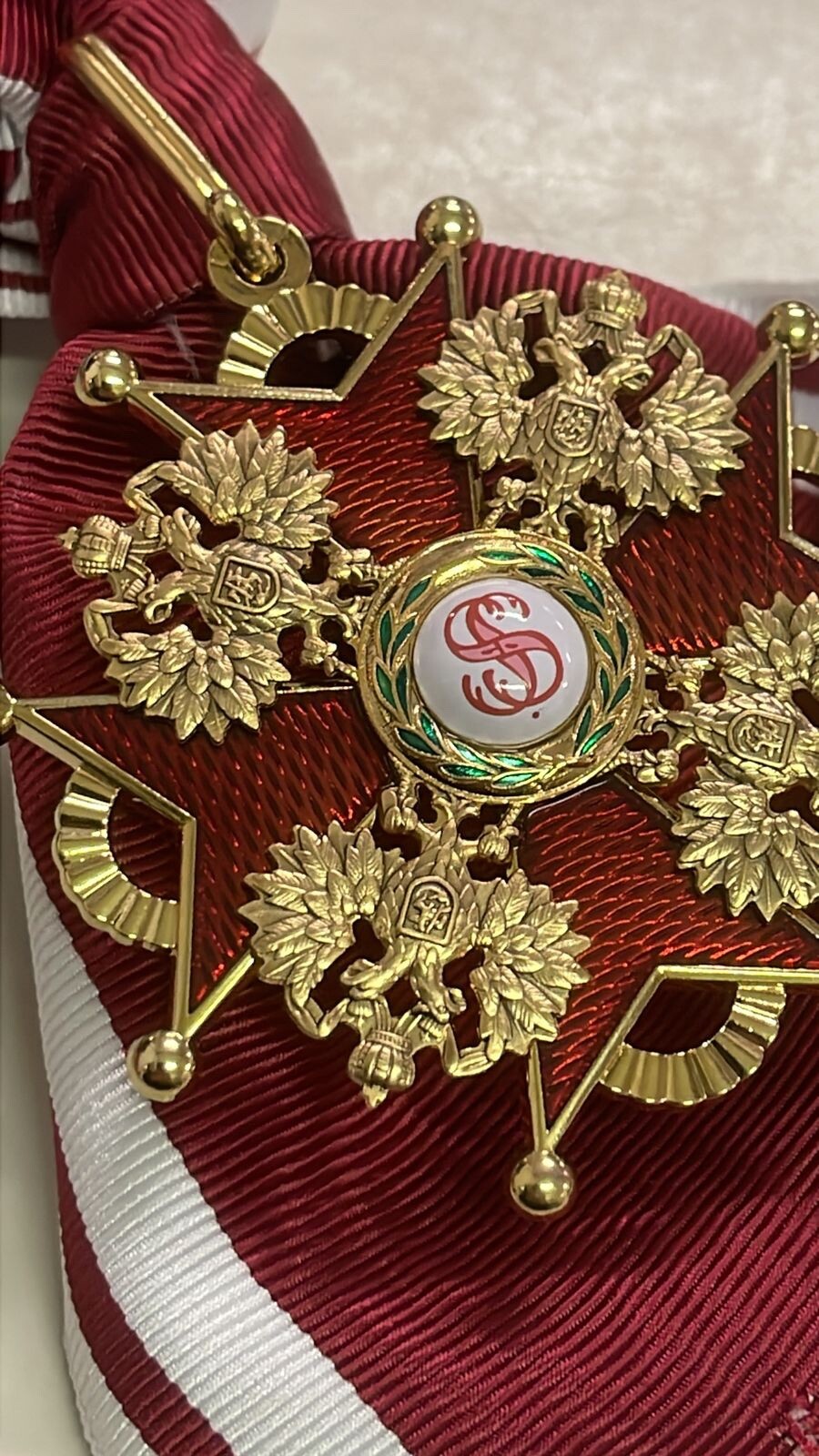 Order of St. Stanislaus 1st Cl. with sash. Russian Imperial award 1855 1917