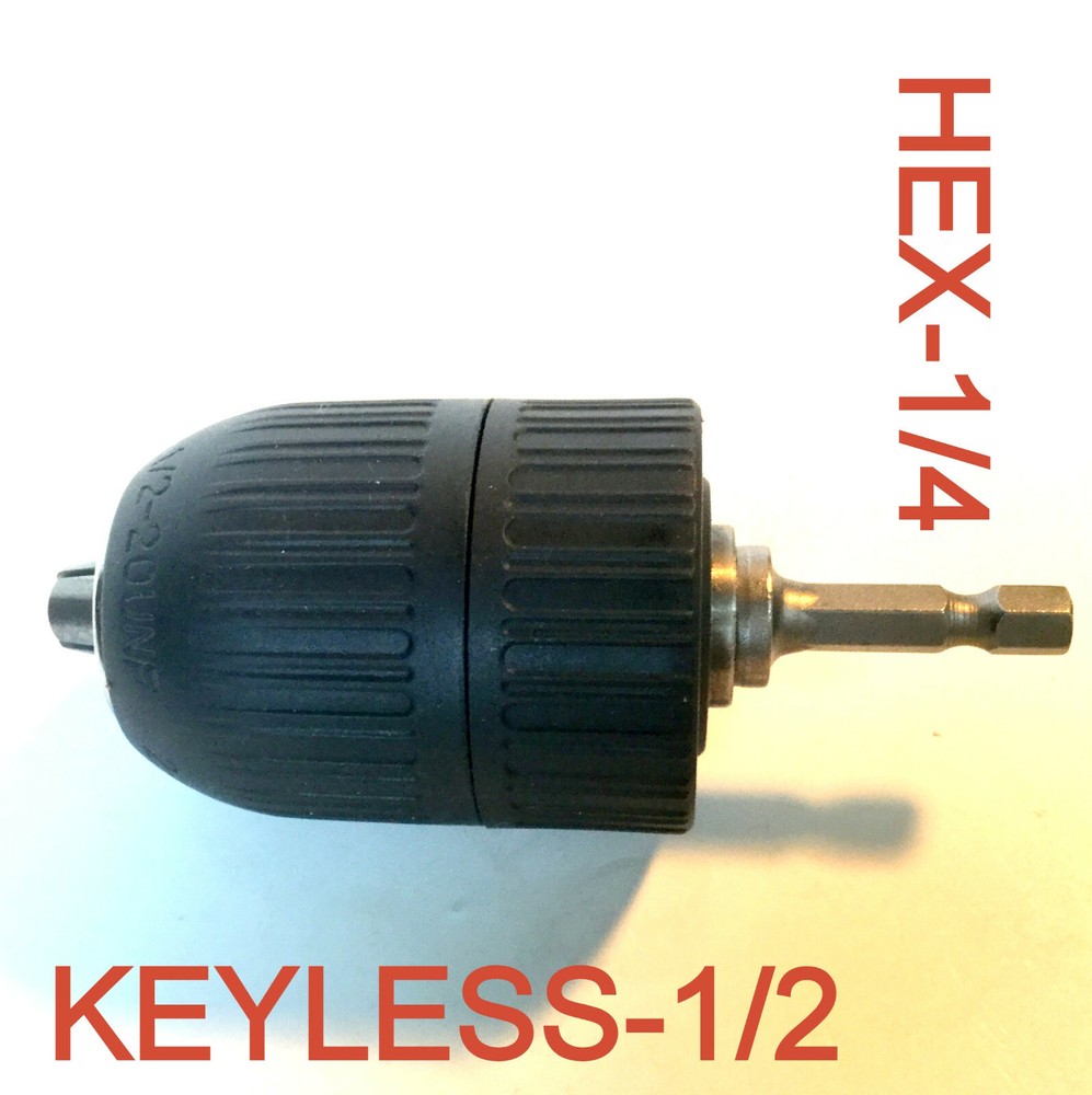 1 pc Hex-1/4 Adapter & 1/2" CAP Drill Keyless Chuck