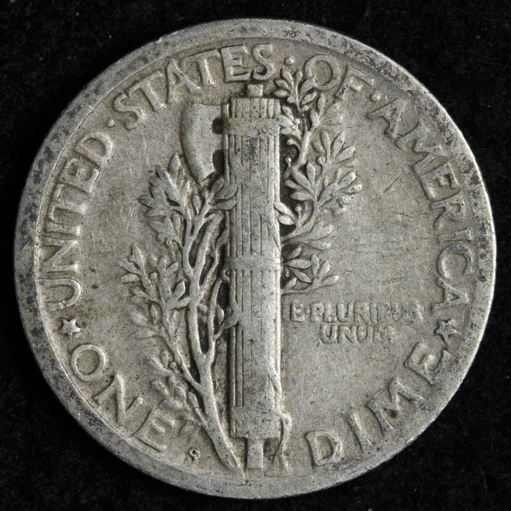1920-S Mercury Silver Dime VF E302 UVW
