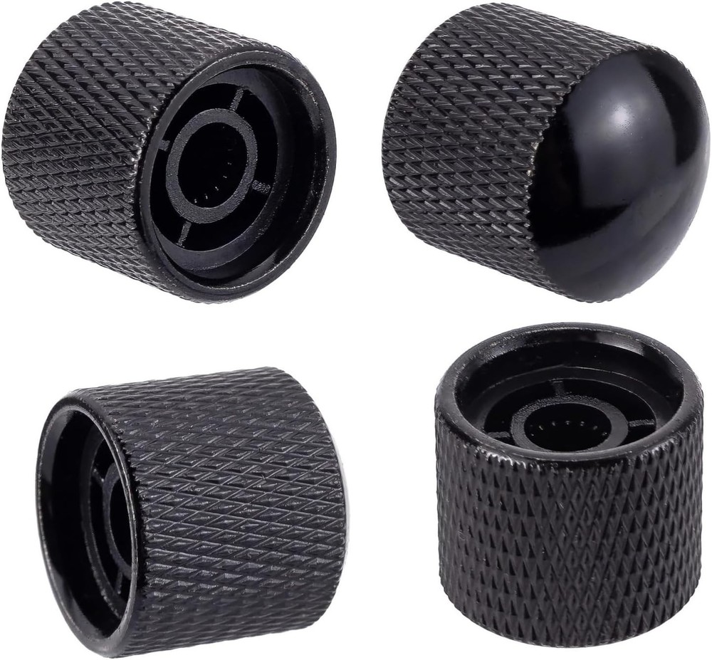 4Pcs Black Metal Guitar Control Knob Volume Tone Control Dome Knobs Guitar Ba...