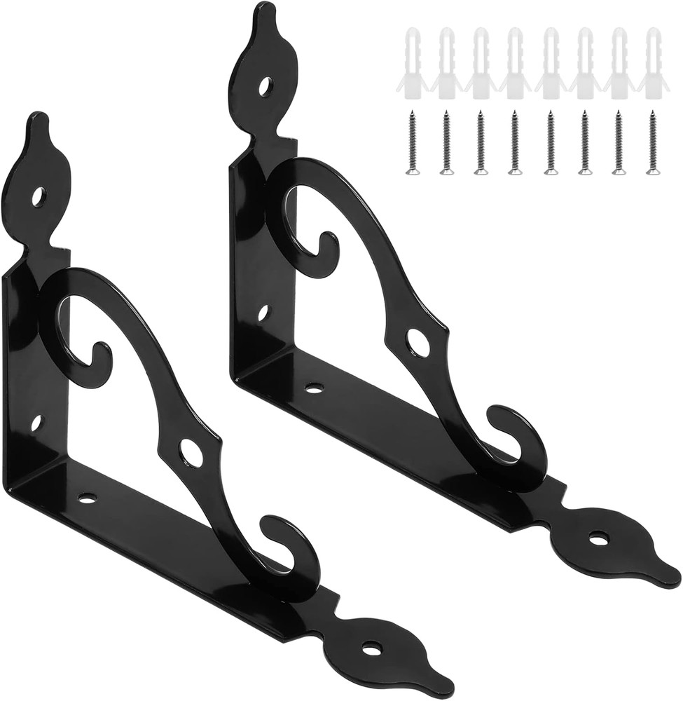 2 Pcs L Bracket Decorative Shelf Brackets, Wall Mounted L Shape Floating Shelf B