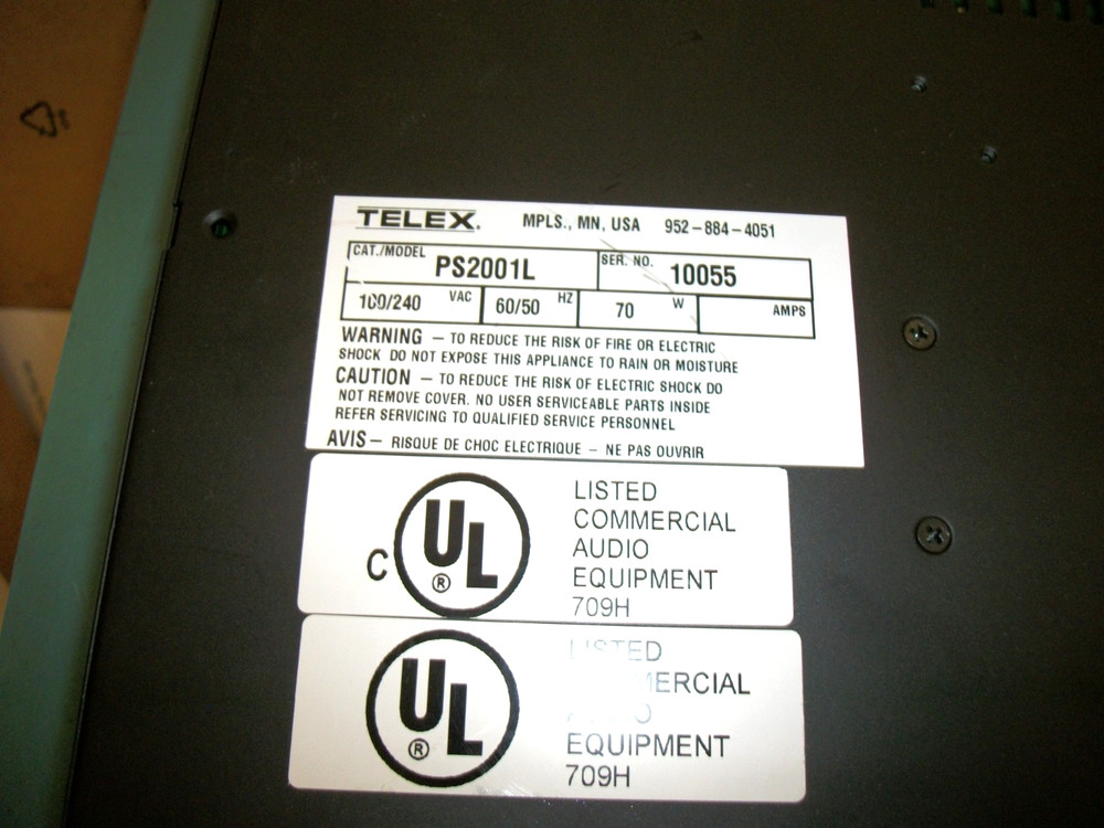 RTS TELECOM/ AUDIOCOM PS-2001L Dual Channel Intercom System. See List.
