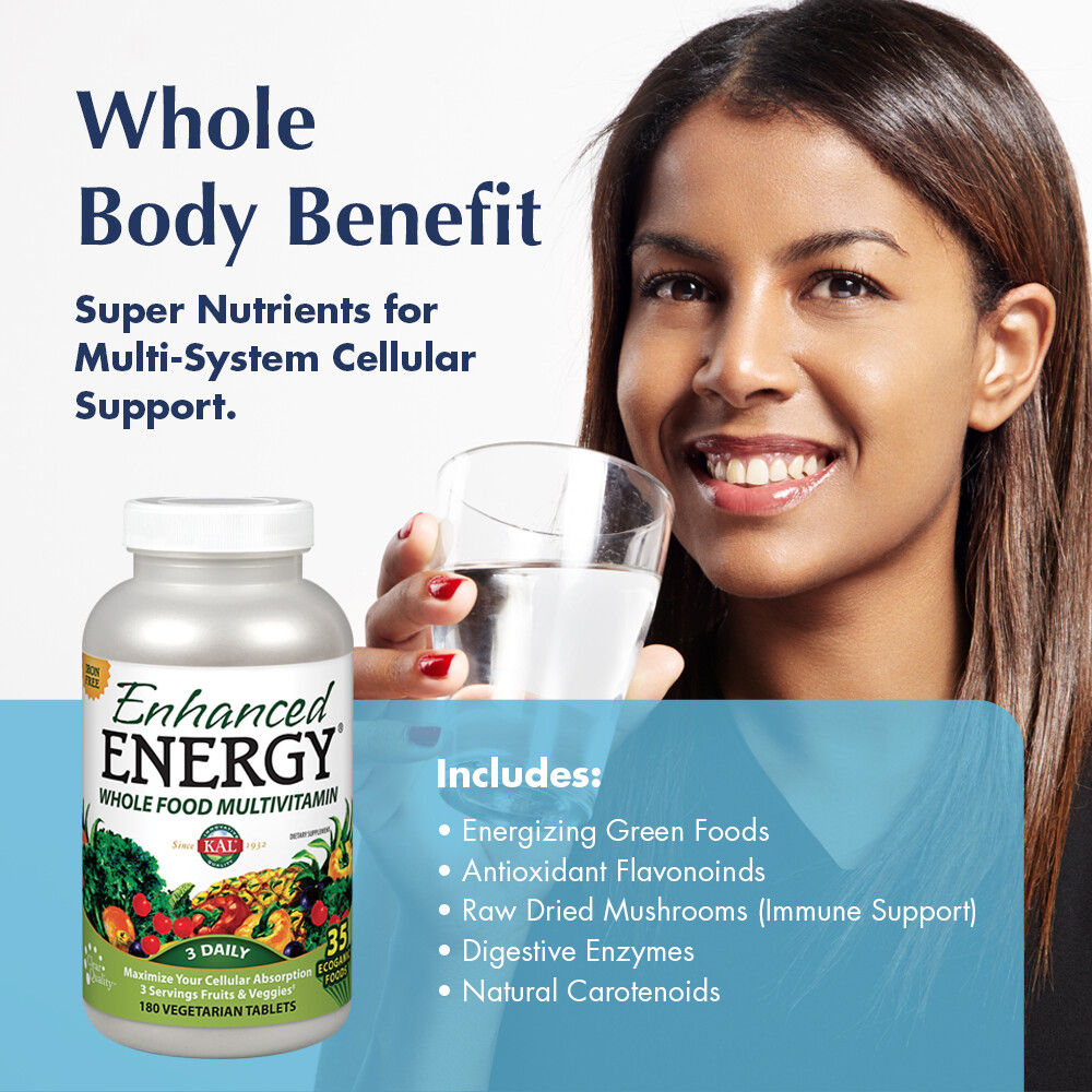 KAL Enhanced Energy Multivitamin | 180 Capsules