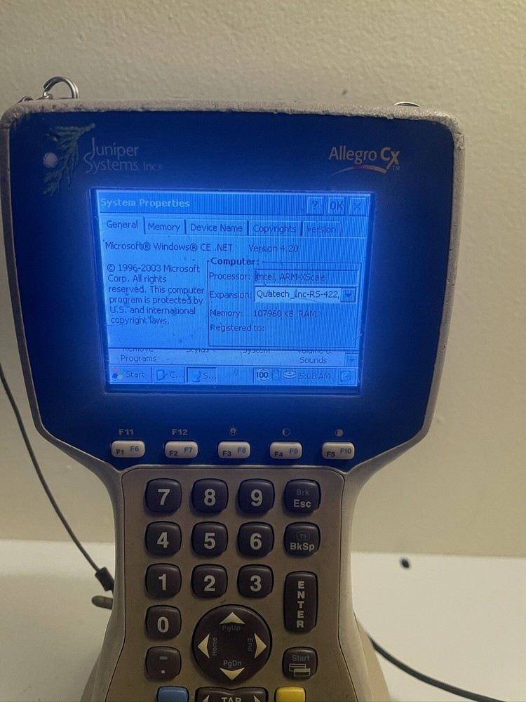 Juniper Systems Allegro CX Handheld Data Collector "Color Screen"
