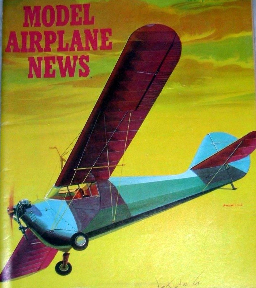 AERONCA C-3 PLAN + AIR TRAILS CONSTRUCTION ARTICLE for a 54" UC Model Airplane