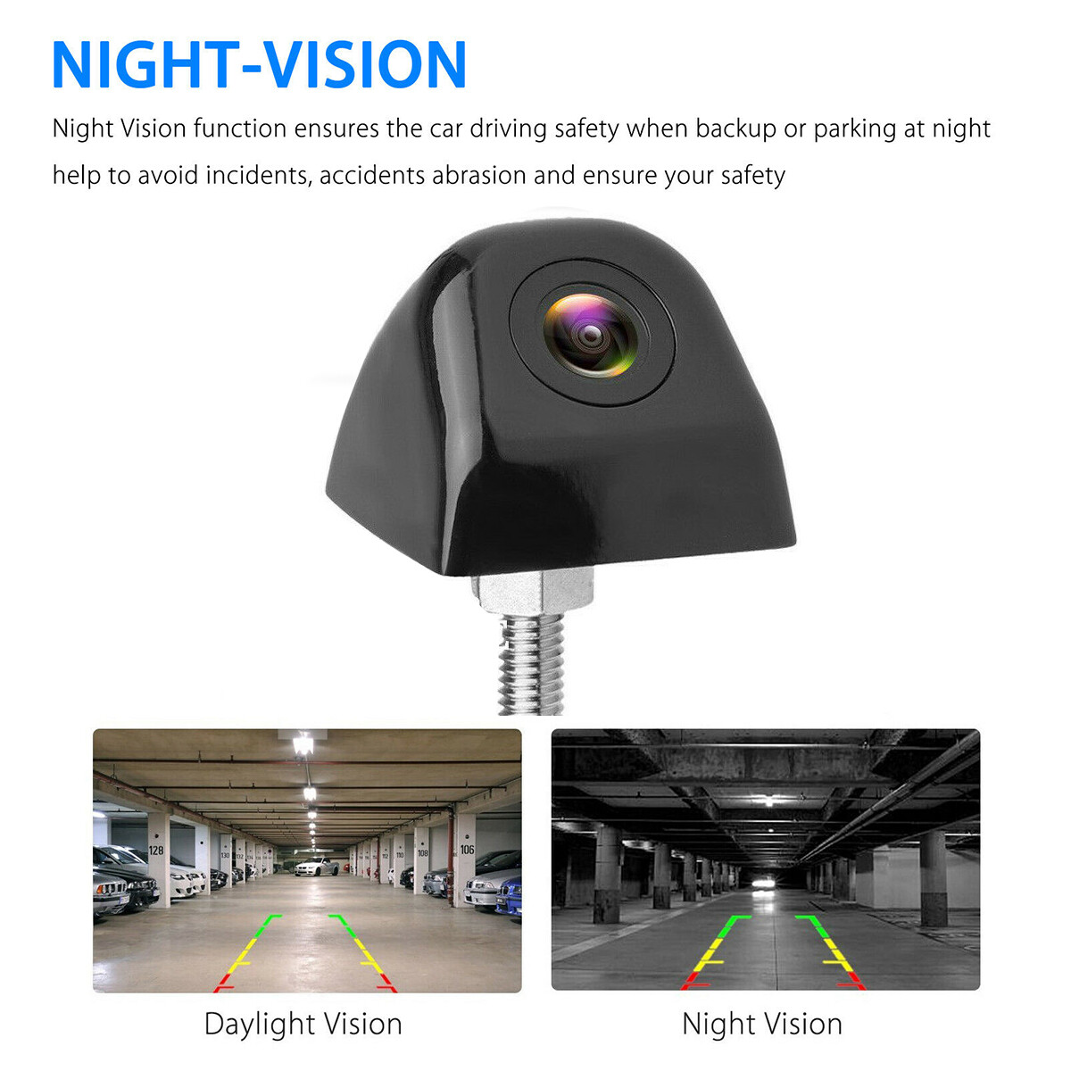 Car Rear View Backup Camera 170° View Angle Night Vision Waterproof 12v CMOS