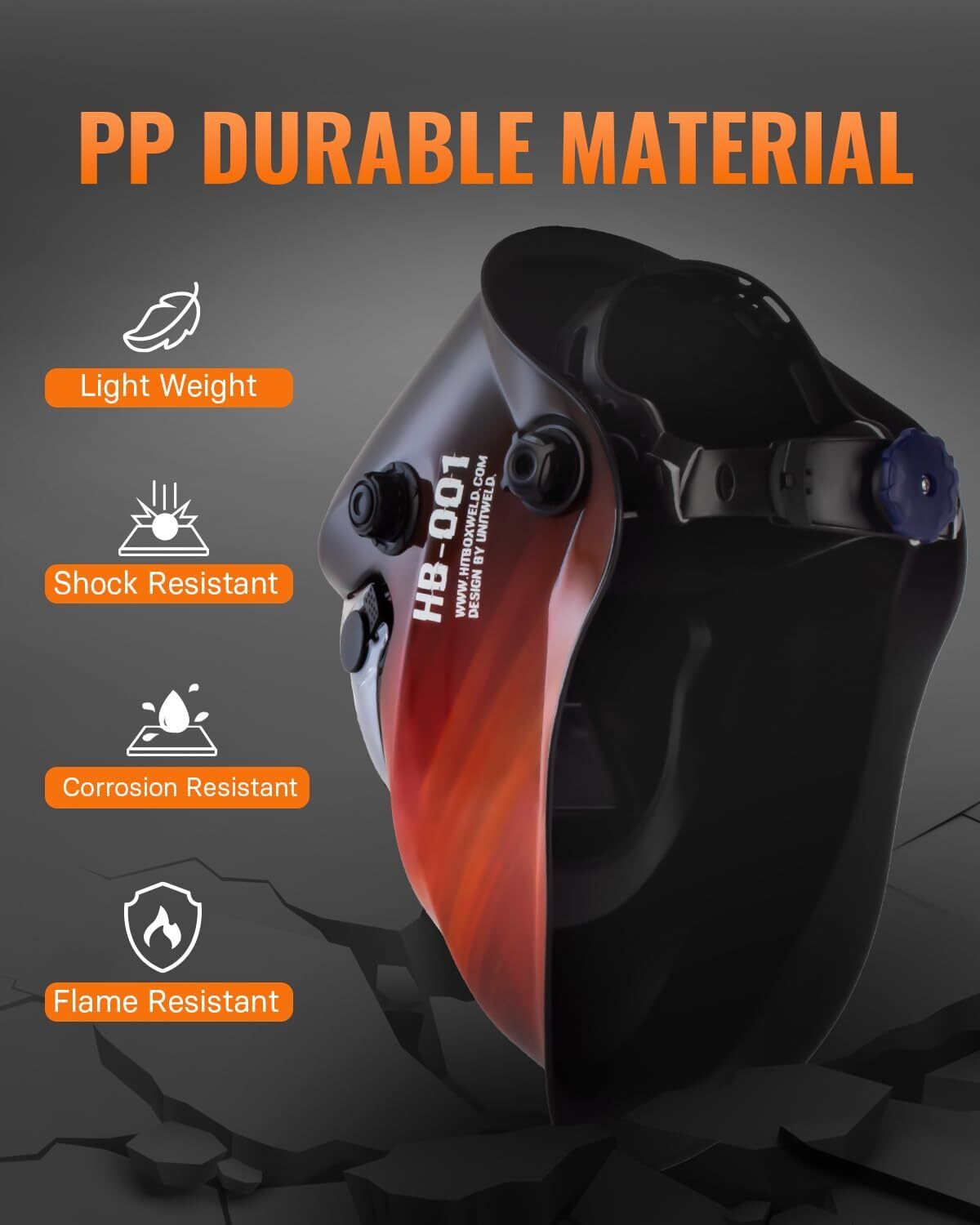 True Color Welding Helmet Large View Solar Auto Darkening Mig Grinding Mask Red