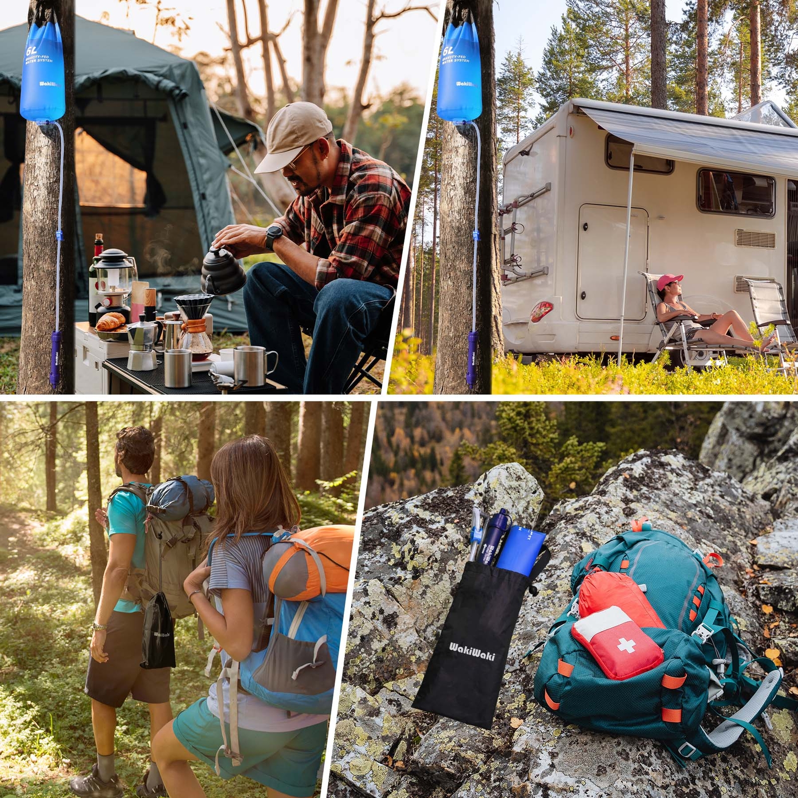 Water Filter Straw 3L/1Gal/6L/12L Gravity-Fed Water Bag for Backpacking Survival