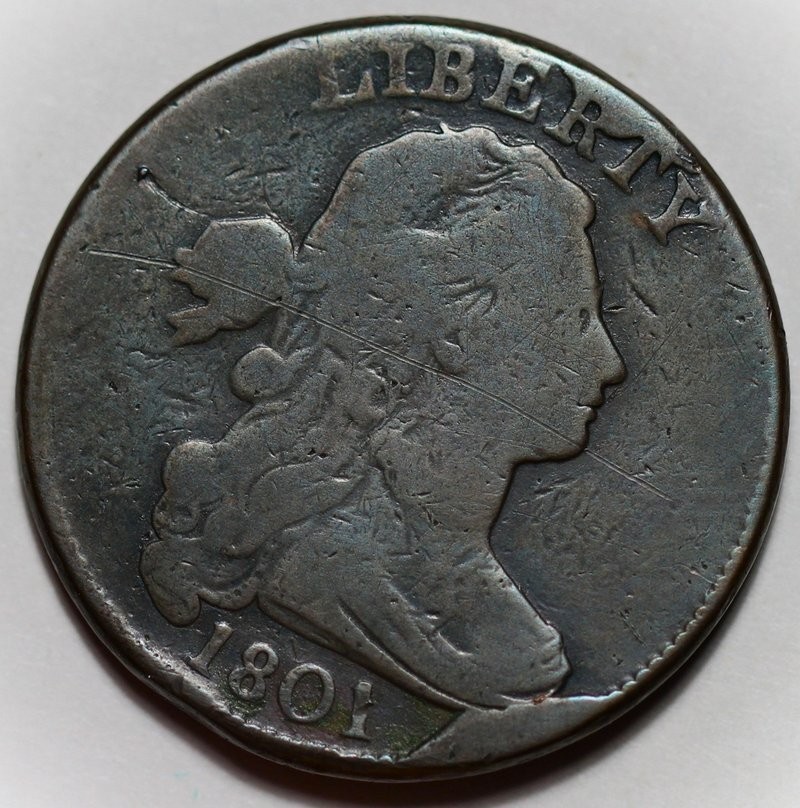1801 Draped Bust Large Cent - Error Fraction - 1/000 (S-223)