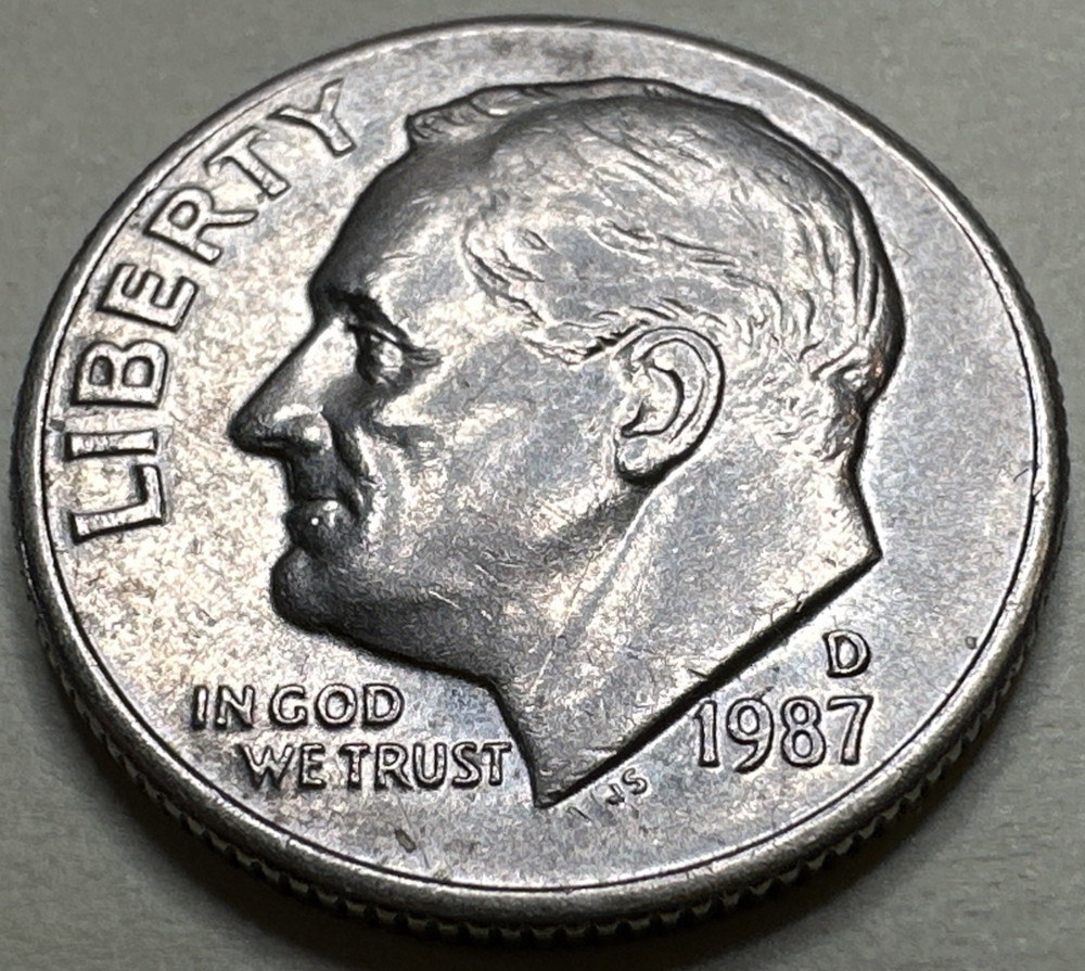 1987 D Roosevelt dime 10C 2478X