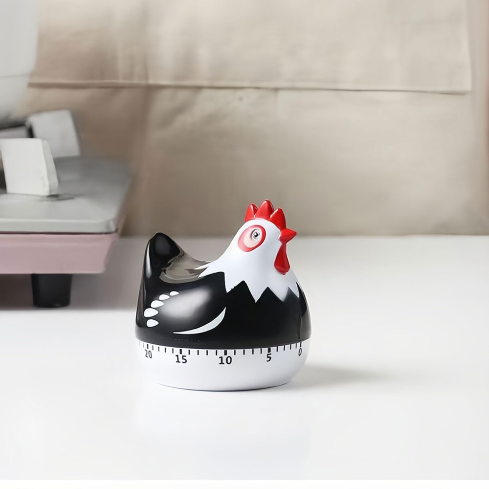 Cute Chicken-Shaped Kitchen Timer – 60-Minute Mechanical Timer for Cooking, B...