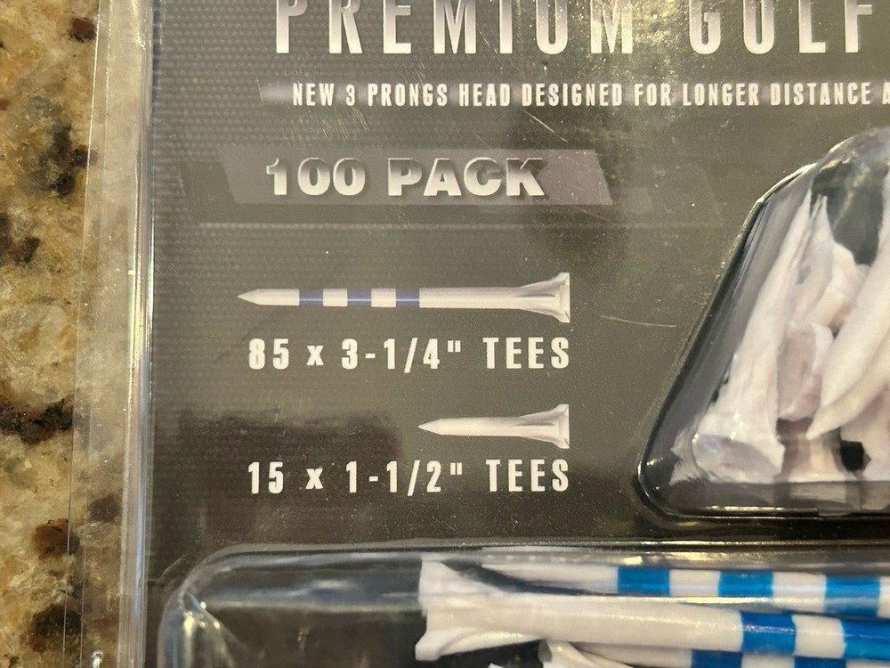 CHAMPKEY Premium 3 Prongs Plastic Golf Tees 100 Pack