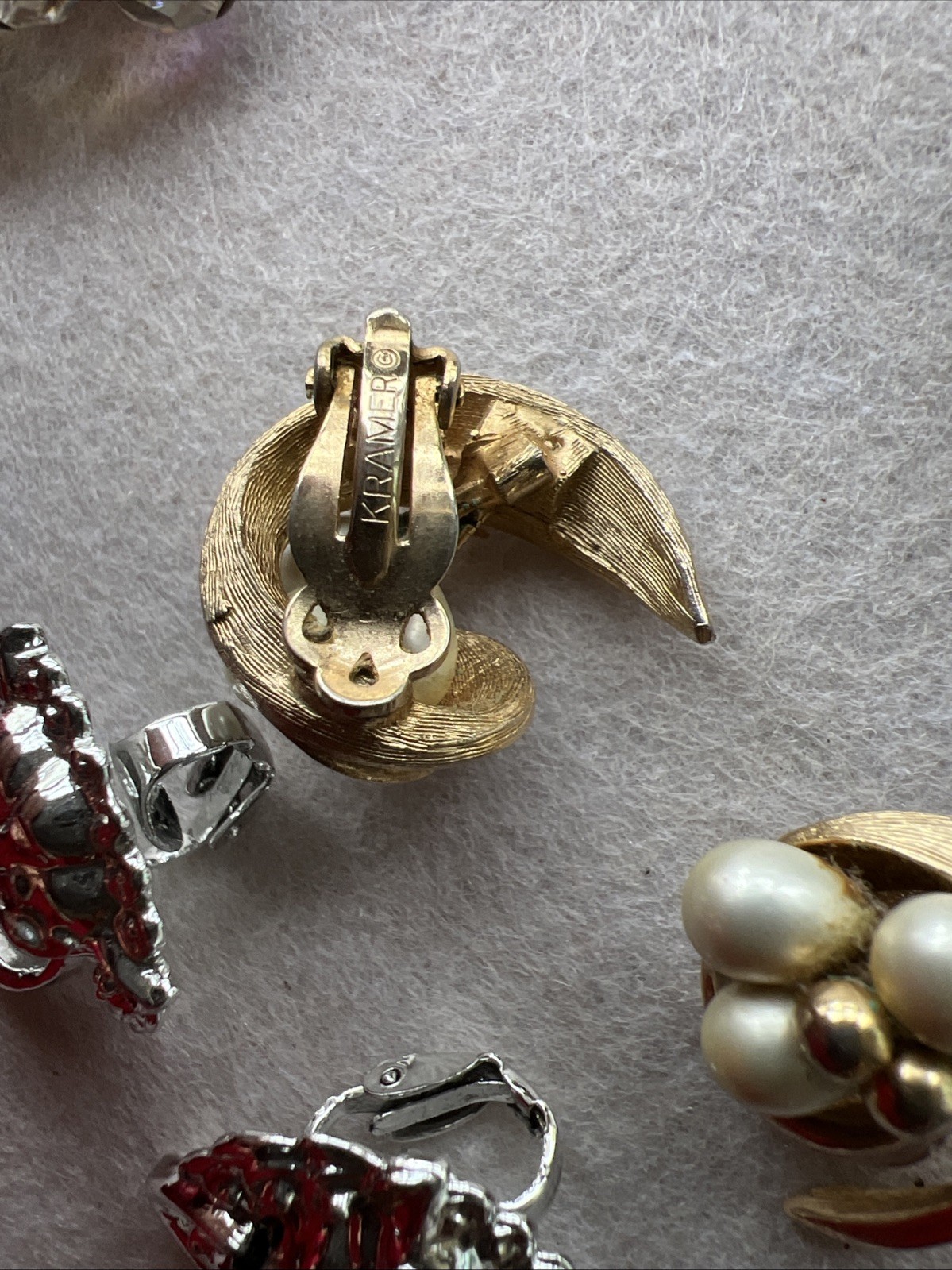 Vintage HIGH END COSTUME EARRING LOT - 13 Pair - Boucher, Trifari, Juliana +++!