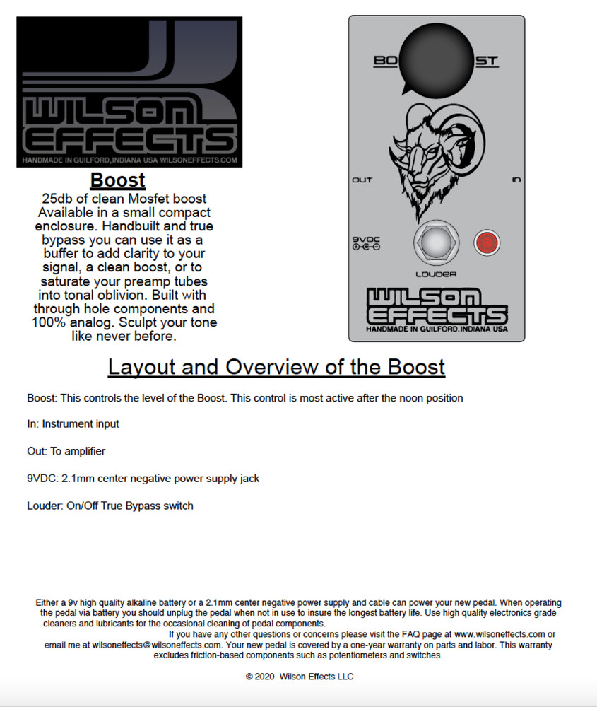 Wilson Effects Boost