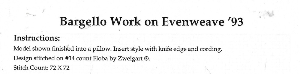 Designs by Liz Turner Diehl For Creative Needlework-Bargello Work Pattern