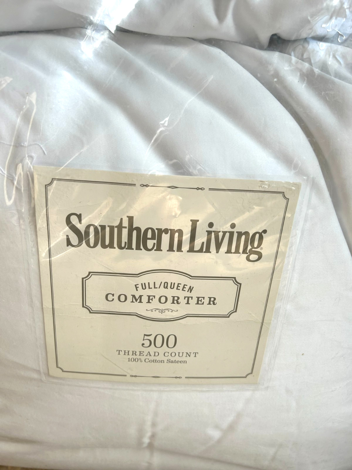 Southern Living Heirloom Sateen Comforter Full/Queen White Gorgeous $219 NIP