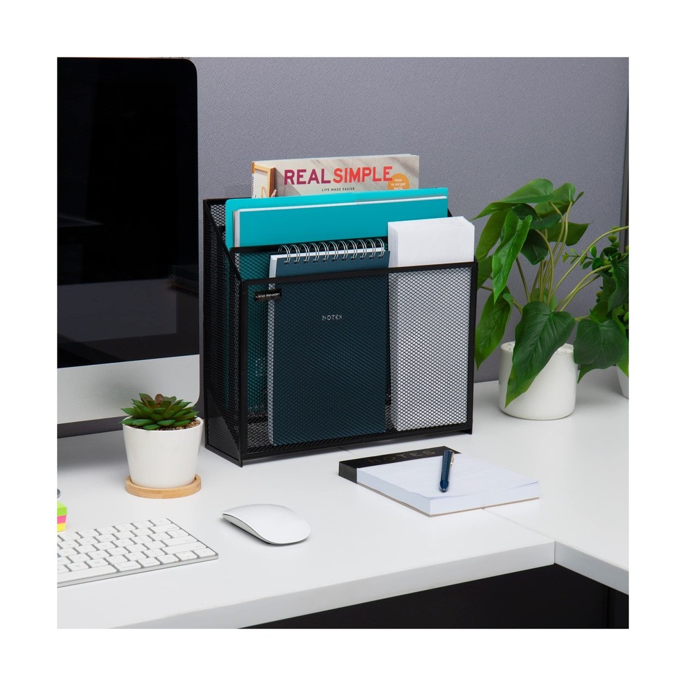 Mind Reader Vertical File Storage, Desktop Organizer, Workspace, Office, Meta...