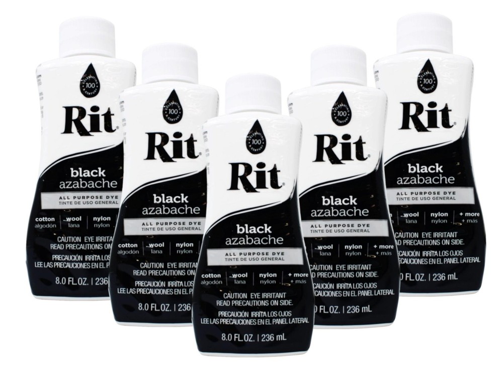 Rit All-Purpose Liquid Dye, 8 Ounce, Black - 5 Pack