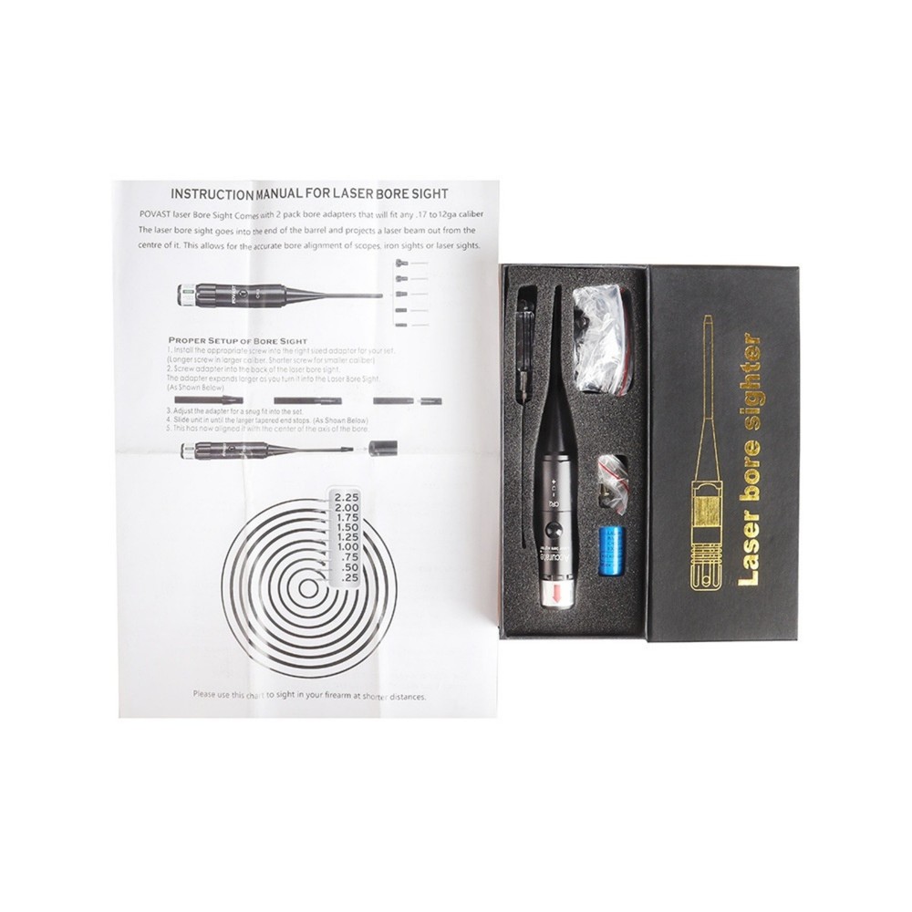 Laser Bore Sight Kit Red Beam 12 Adapters Alignment Tool Calibration Device