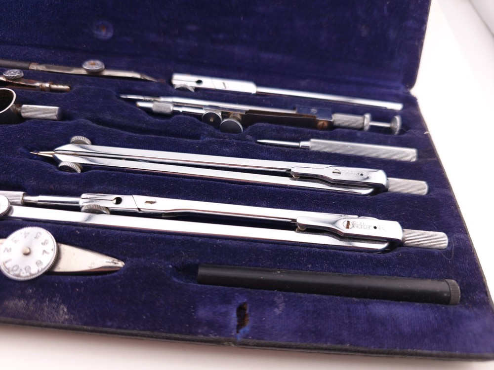 *READ* Vintage PRECISION Pracision E. O RICHTER Drafting Drawing Engineering Set