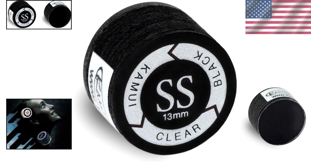 Super Soft 13mm Black Laminated Pool Billiard Cue Tip - Precision Performance