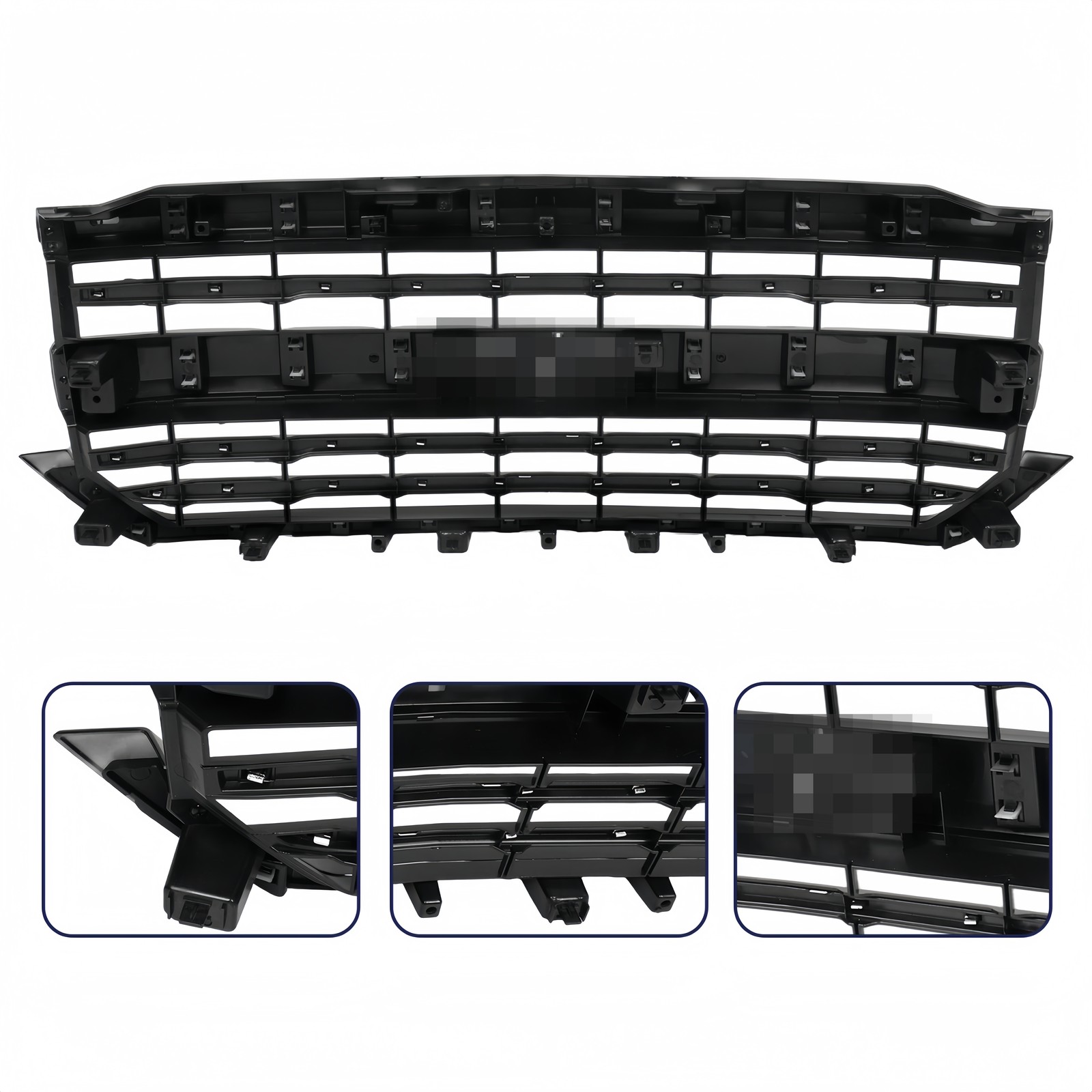 For 2016 2017 2018 Chevy Silverado 1500 Z71 Front Upper Grille Grill Gloss Black