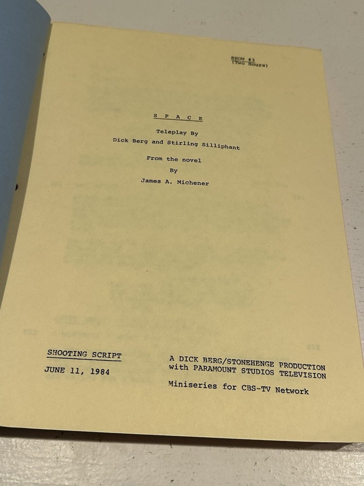 SPACE Paramount Television Productions Scripts — (Shows #2, #3, and #4) 1984
