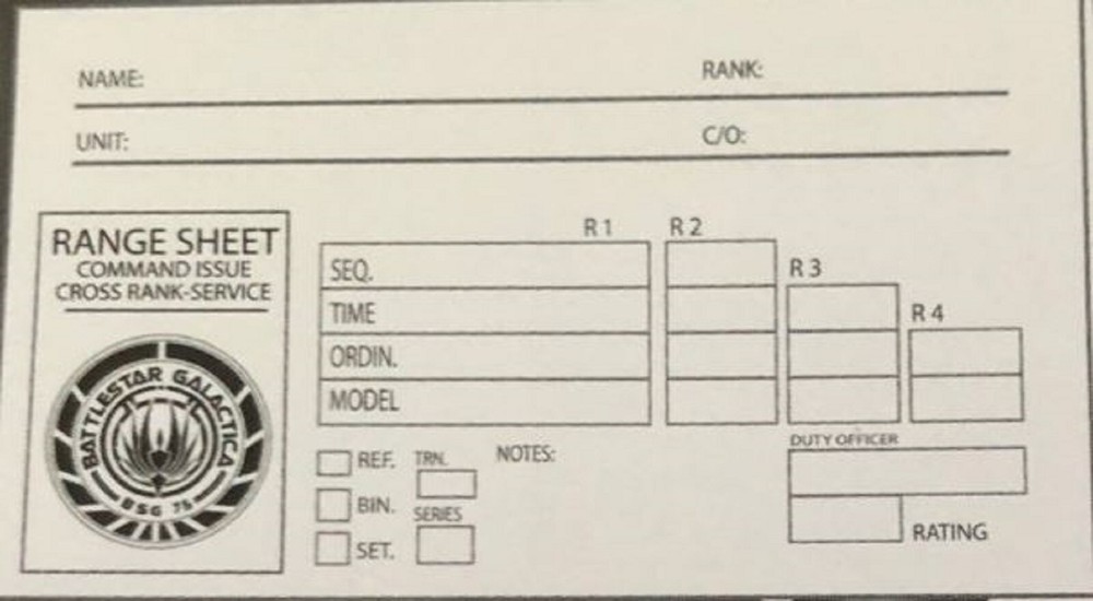Battlestar Galactica Command Issue Range Sheet | 16" x 22" - 2 Pack