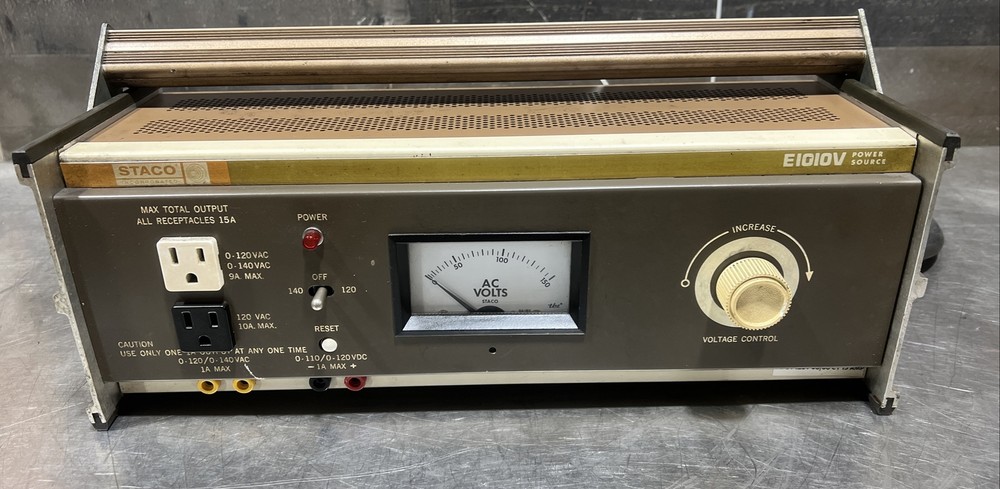 Staco e1010v volt amp meter ac power source adjustable calibrator Used Surplus
