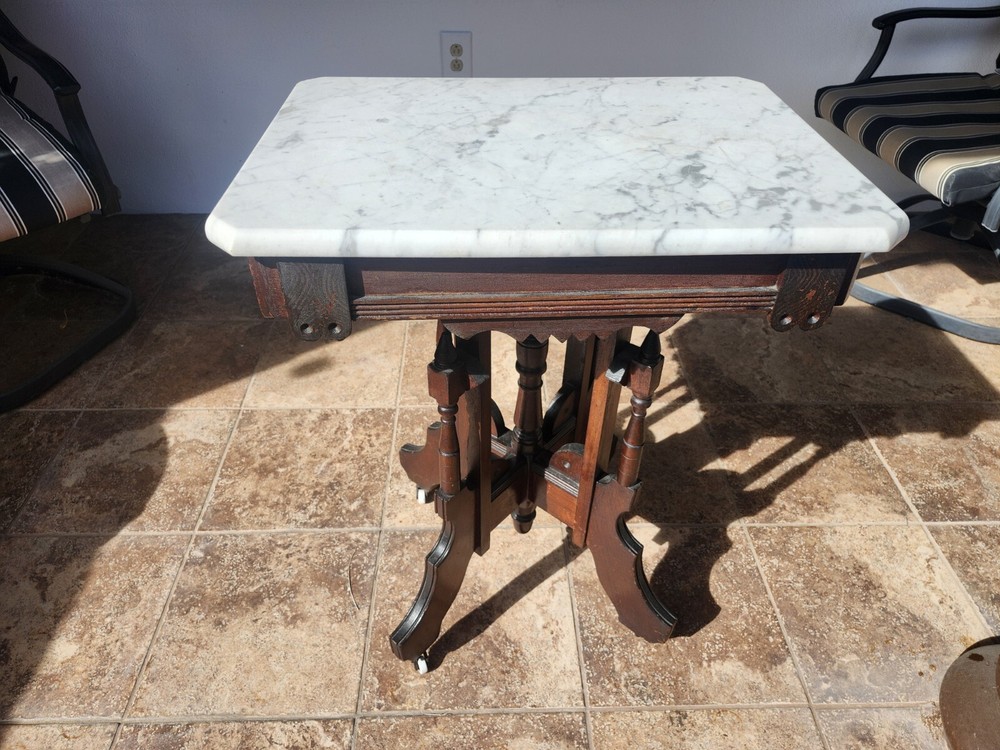 Victorian Marble-top Candle Table 1887