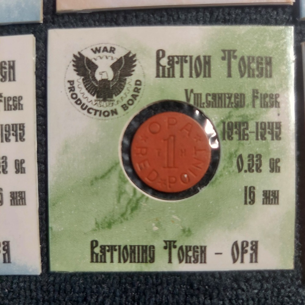 OPA Ration Points Tokens Red and Blue