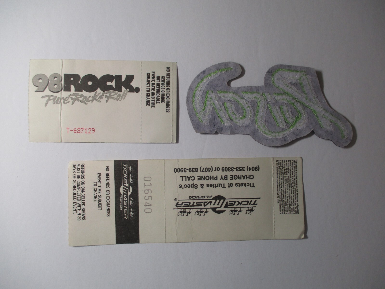 1989 1991 Lot 3 POISON Florida Concert Tickets & VINTAGE UNUSED PATCH