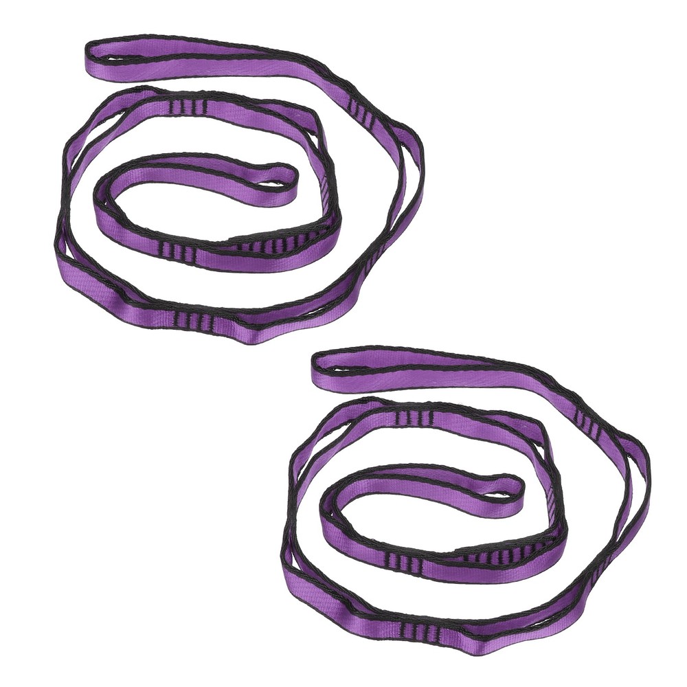 2Pcs Daisy Chain Strap Strong Climbing Strap Adjustable with 8 Loops Purple