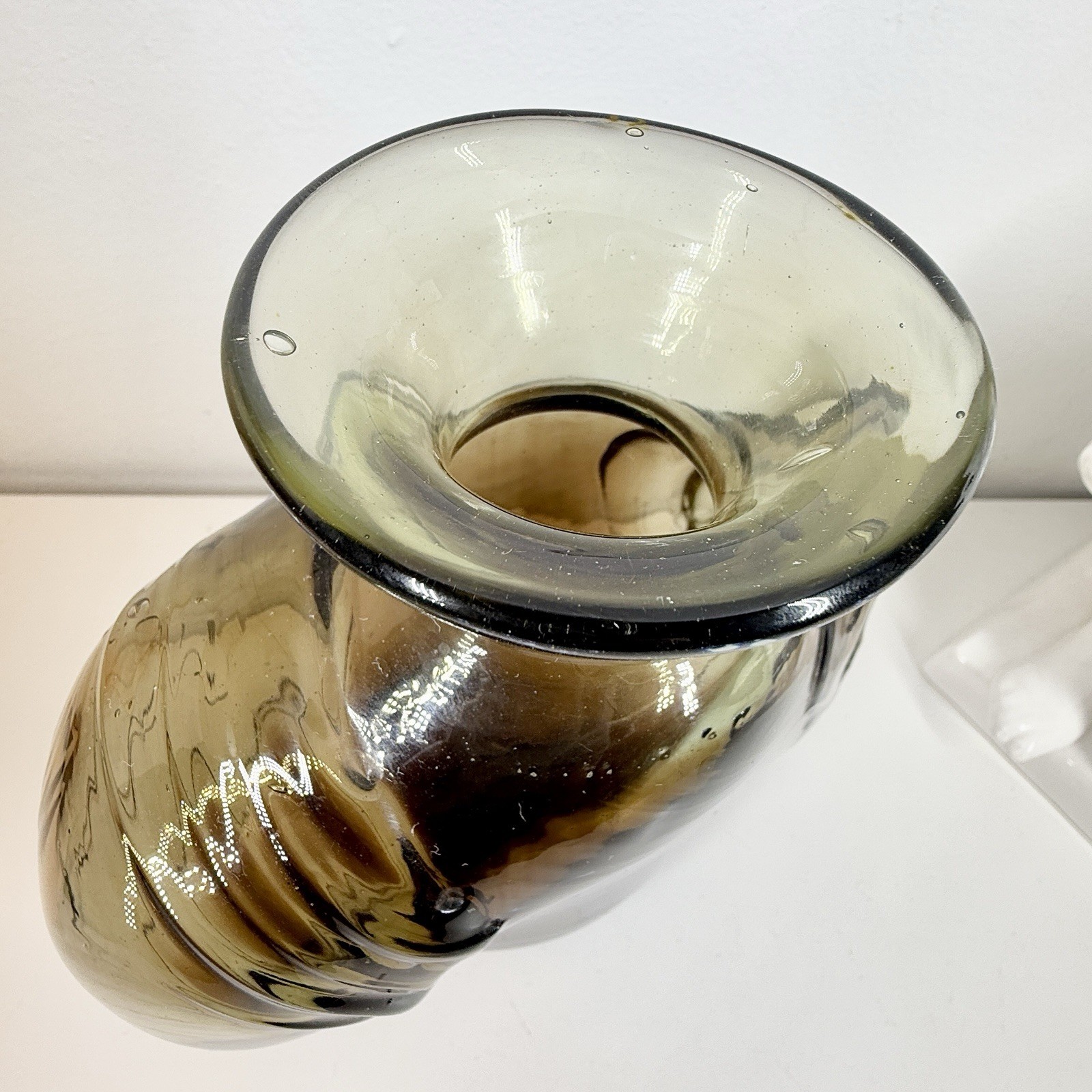 KENT IPSEN Glass VASE Brutalist MCM 1969 Abstract Sculpture Eames Era