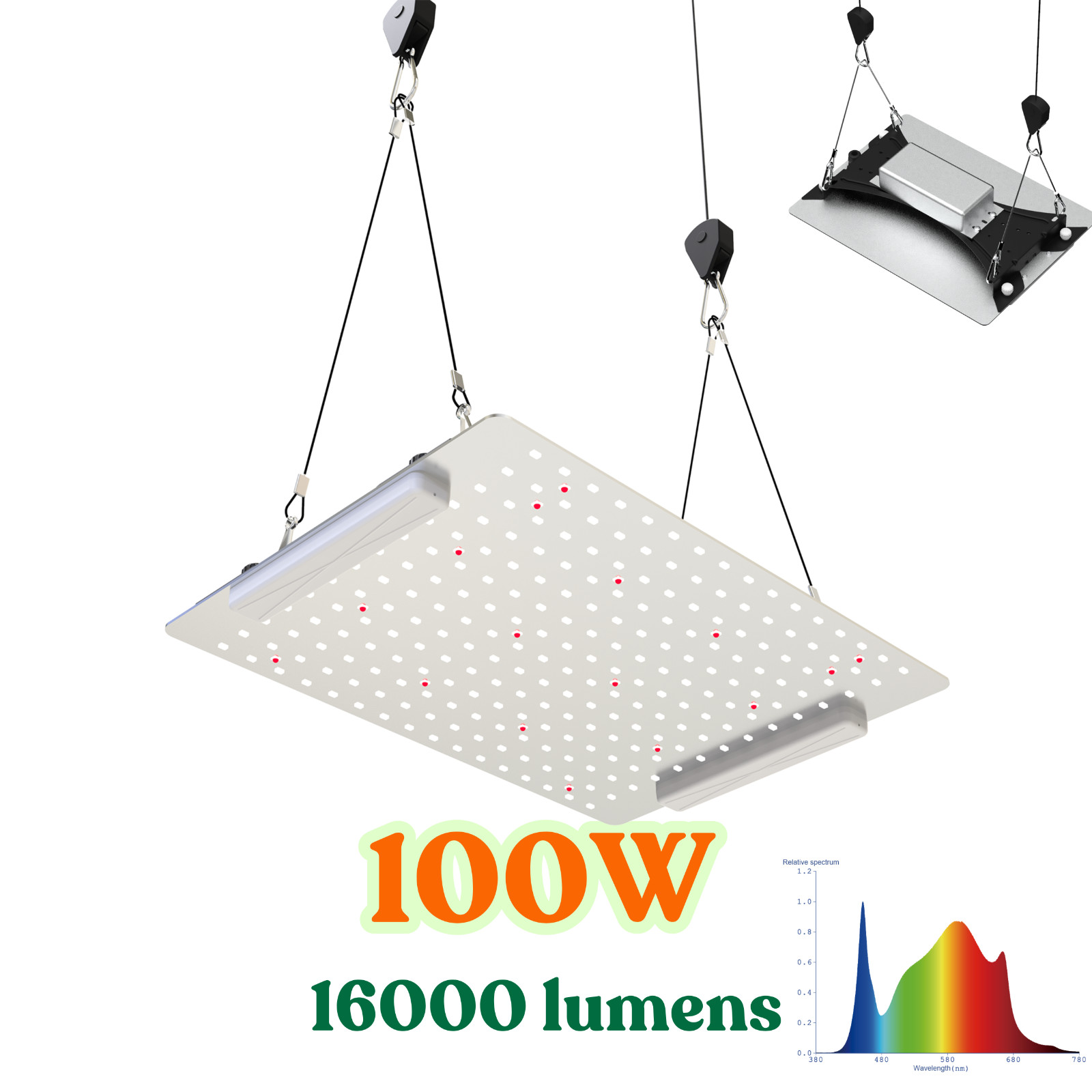 LED Grow Light Full Spectrum 100W/200W/300W/400W for Indoor Plant VEG Dimmable