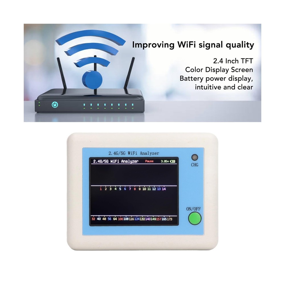 Analyzer, 2.4G 5G Analyzer, 2.4 Inch TFT Color Screen Scanner Network Analyze...