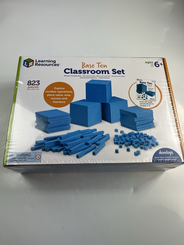 Learning Resources Base Ten Blocks Classroom Set Grades 1+ Ages 6+, 823 Pc