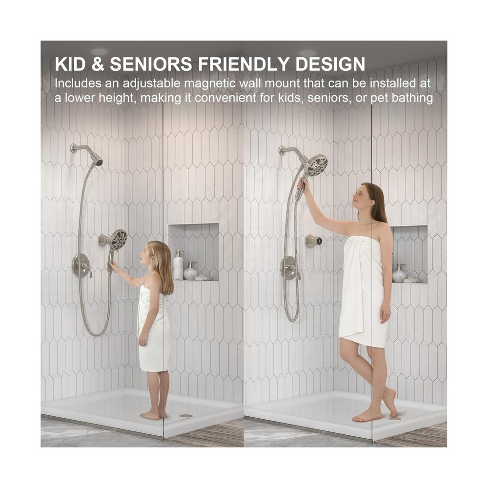 LAVA ODORO Handheld Shower Head with Magnetic Docking System, 10-Function Hig...